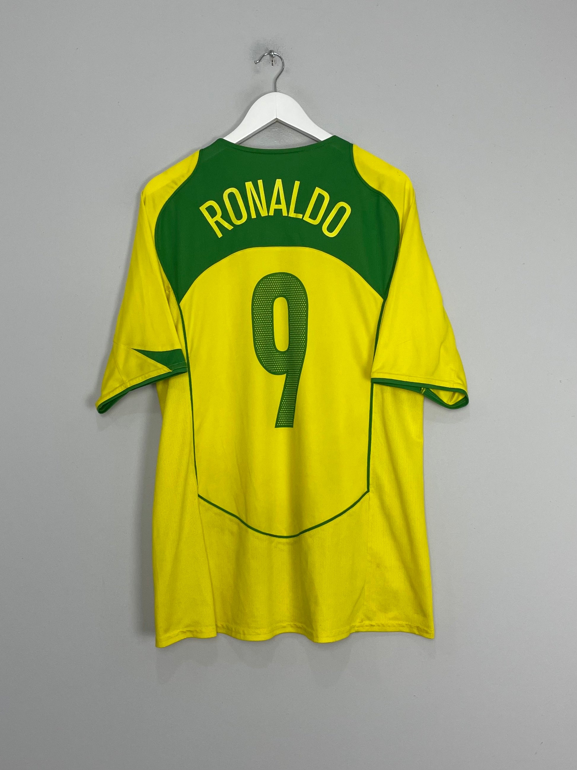 2004/06 BRAZIL RONALDO #9 HOME SHIRT (L) NIKE