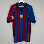 Shop 2001/02 BARCELONA RIVALDO #10 HOME SHIRT (XL) NIKE, classic football shirts, vintage football shirts & retro soccer jerseys at Cult Kits