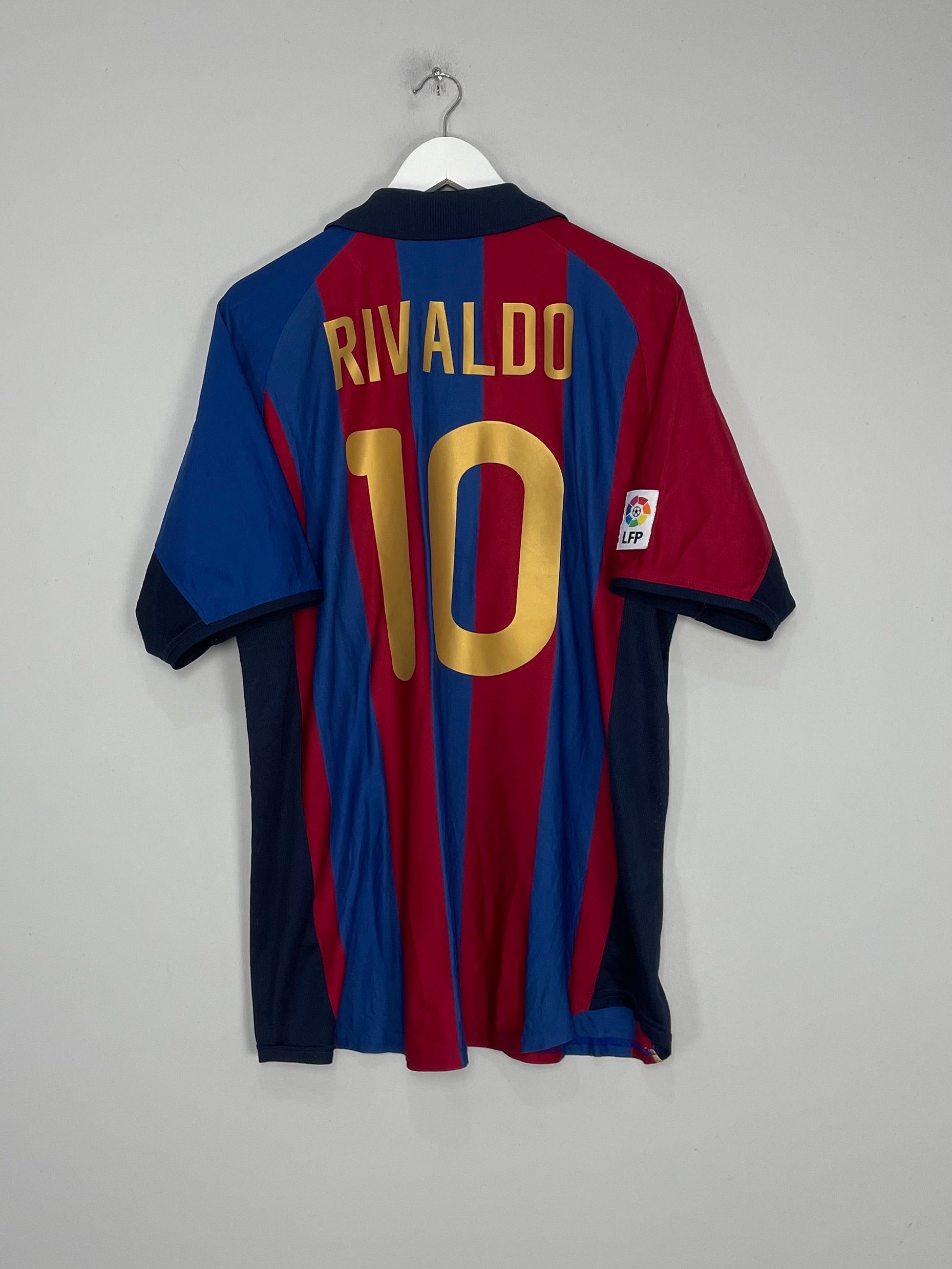 Shop 2001/02 BARCELONA RIVALDO #10 HOME SHIRT (XL) NIKE, classic football shirts, vintage football shirts & retro soccer jerseys at Cult Kits