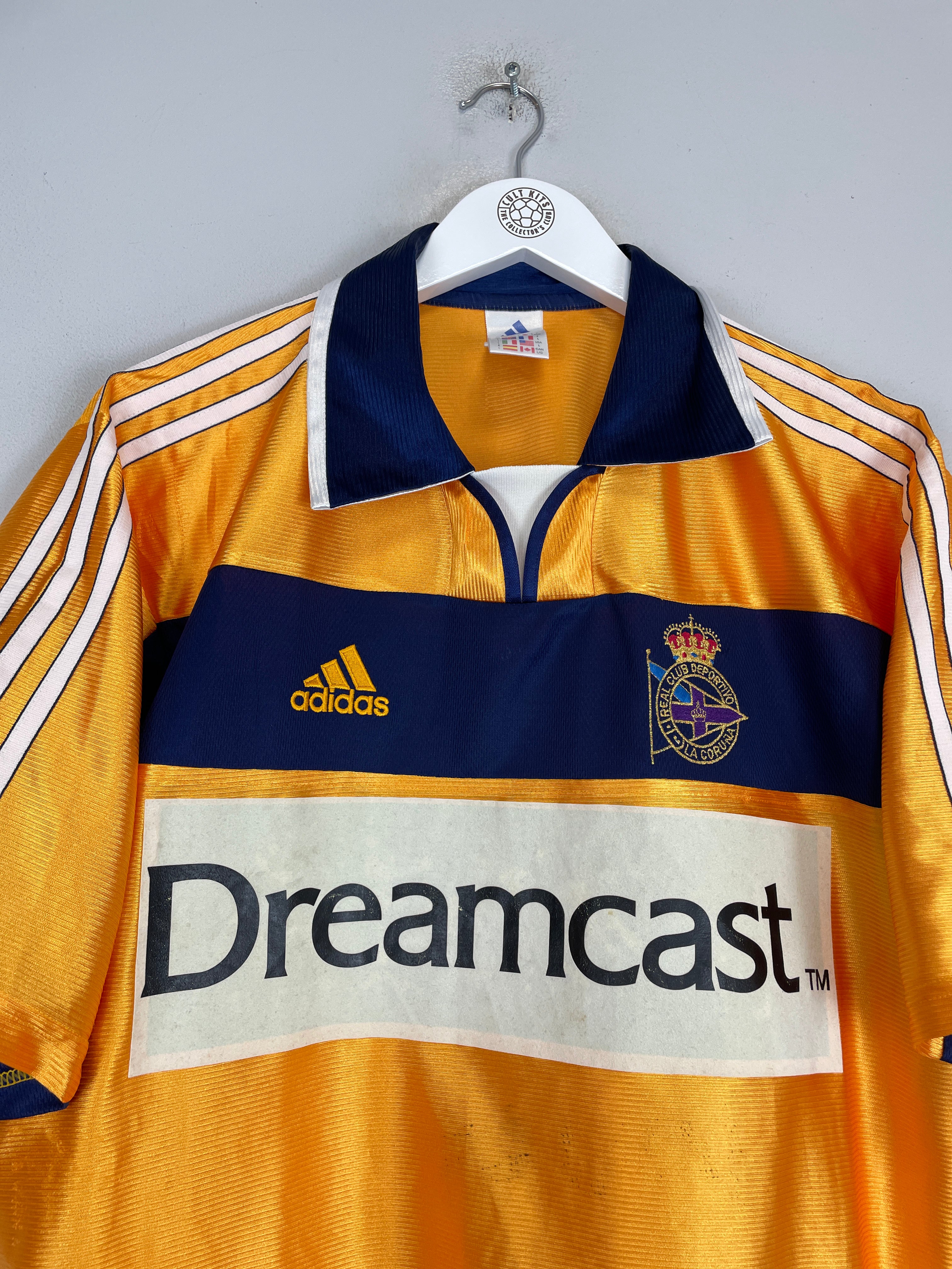 Shop 2000/01 DEPORTIVO LA CORUNA AWAY SHIRT (L) ADIDAS, classic football shirts, vintage football shirts & retro soccer jerseys at Cult Kits