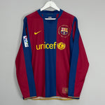 Shop 2007/08 BARCELONA RONALDINHO #10 L/S HOME SHIRT (M) NIKE, classic football shirts, vintage football shirts & retro soccer jerseys at Cult Kits