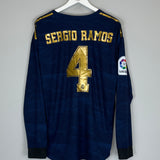 2019/20 REAL MADRID SERGIO RAMOS #4 L/S *AUTHENTIC* AWAY SHIRT (L) ADIDAS