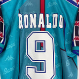 Shop 1995/97 BARCELONA RONALDO #9 AWAY SHIRT (L) KAPPA, classic football shirts, vintage football shirts & retro soccer jerseys at Cult Kits