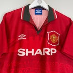 Shop 1994/95 MANCHESTER UNITED CANTONA #7 HOME SHIRT (M) UMBRO, classic football shirts, vintage football shirts & retro soccer jerseys at Cult Kits
