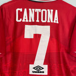 Shop 1994/95 MANCHESTER UNITED CANTONA #7 HOME SHIRT (M) UMBRO, classic football shirts, vintage football shirts & retro soccer jerseys at Cult Kits