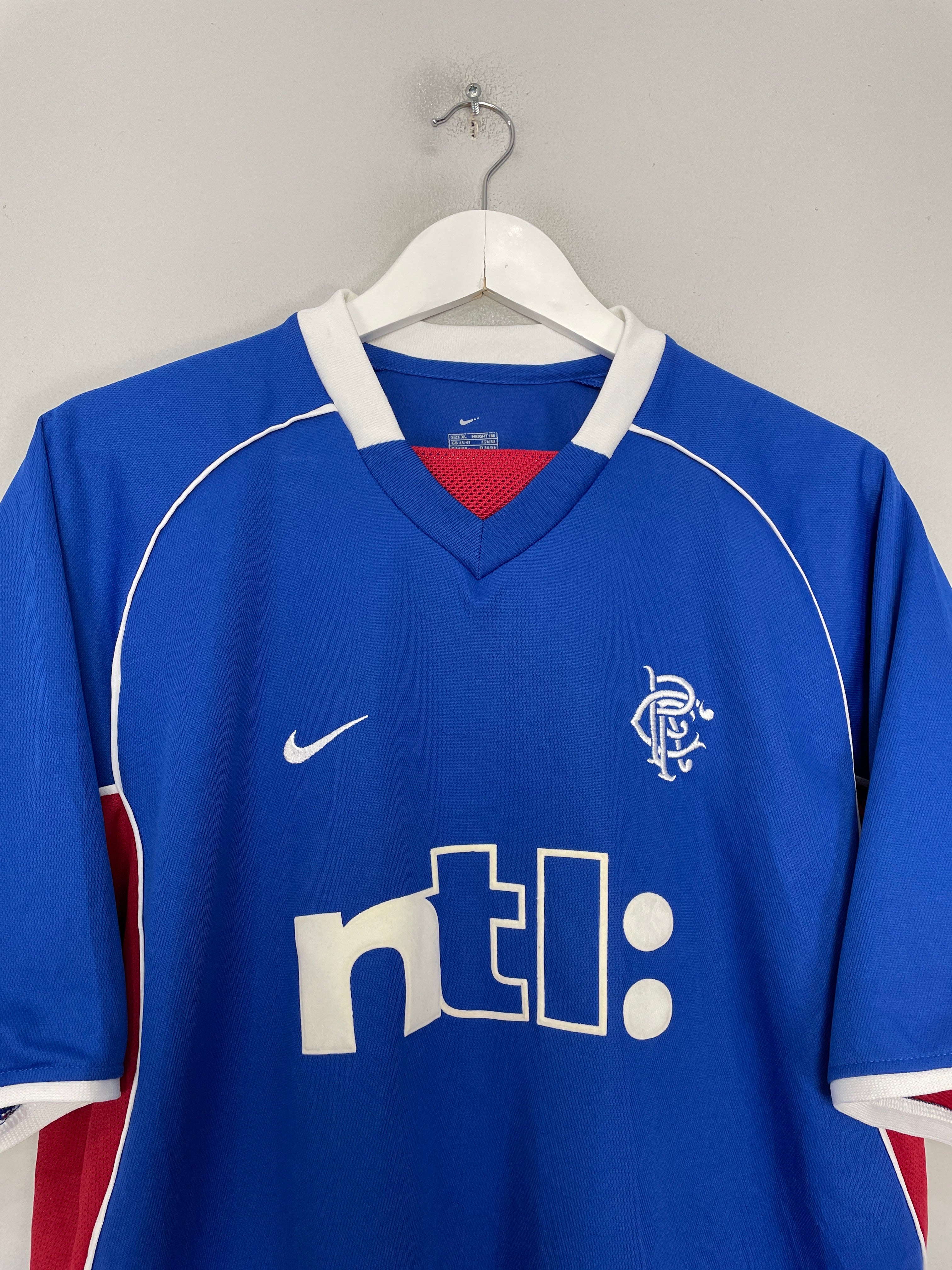 Shop 2001/02 RANGERS HOME SHIRT (XL) NIKE, classic football shirts, vintage football shirts & retro soccer jerseys at Cult Kits