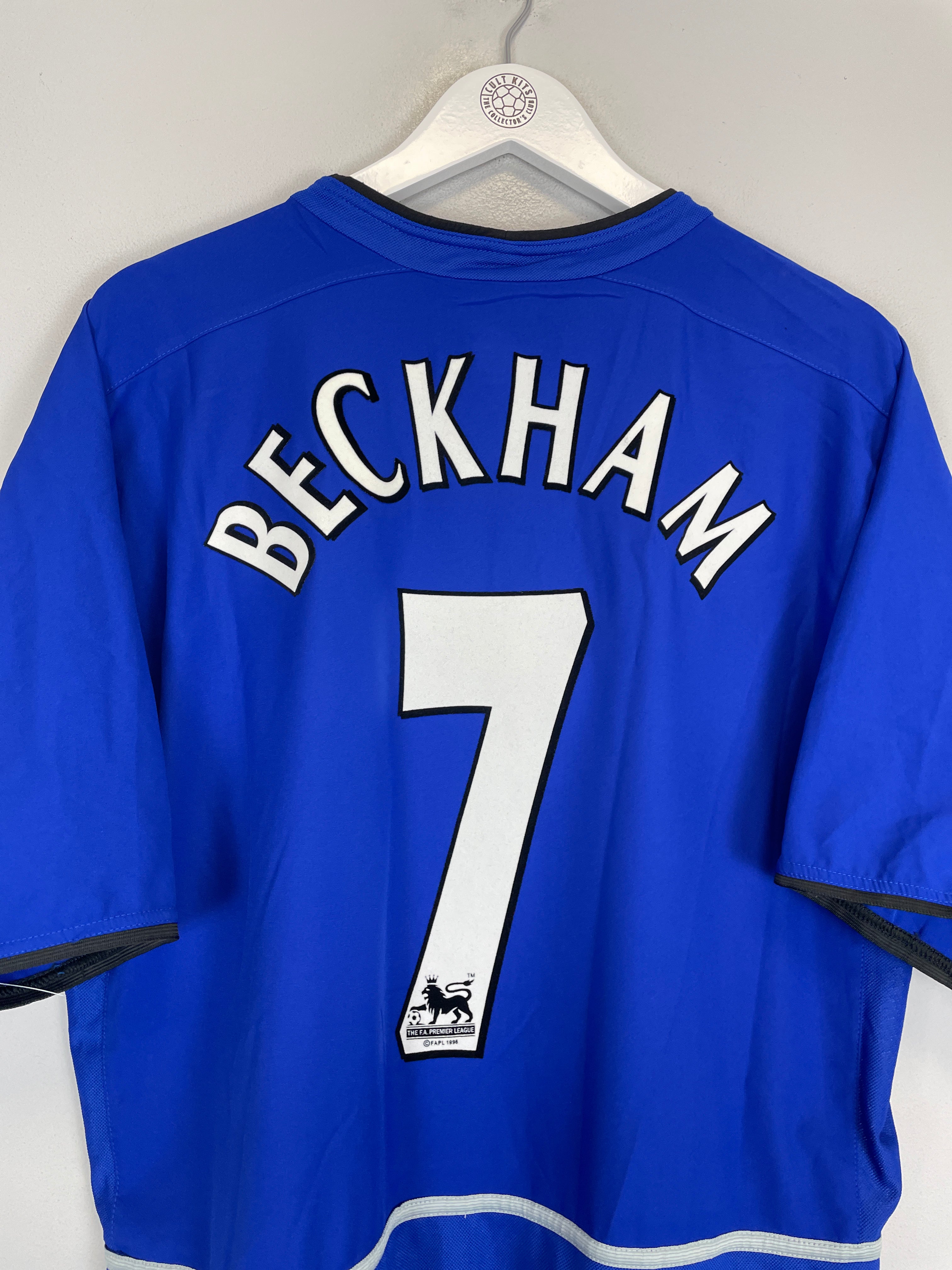 Shop 2002/03 MANCHESTER UNITED BECKHAM #7 THIRD SHIRT (XL) NIKE, classic football shirts, vintage football shirts & retro soccer jerseys at Cult Kits