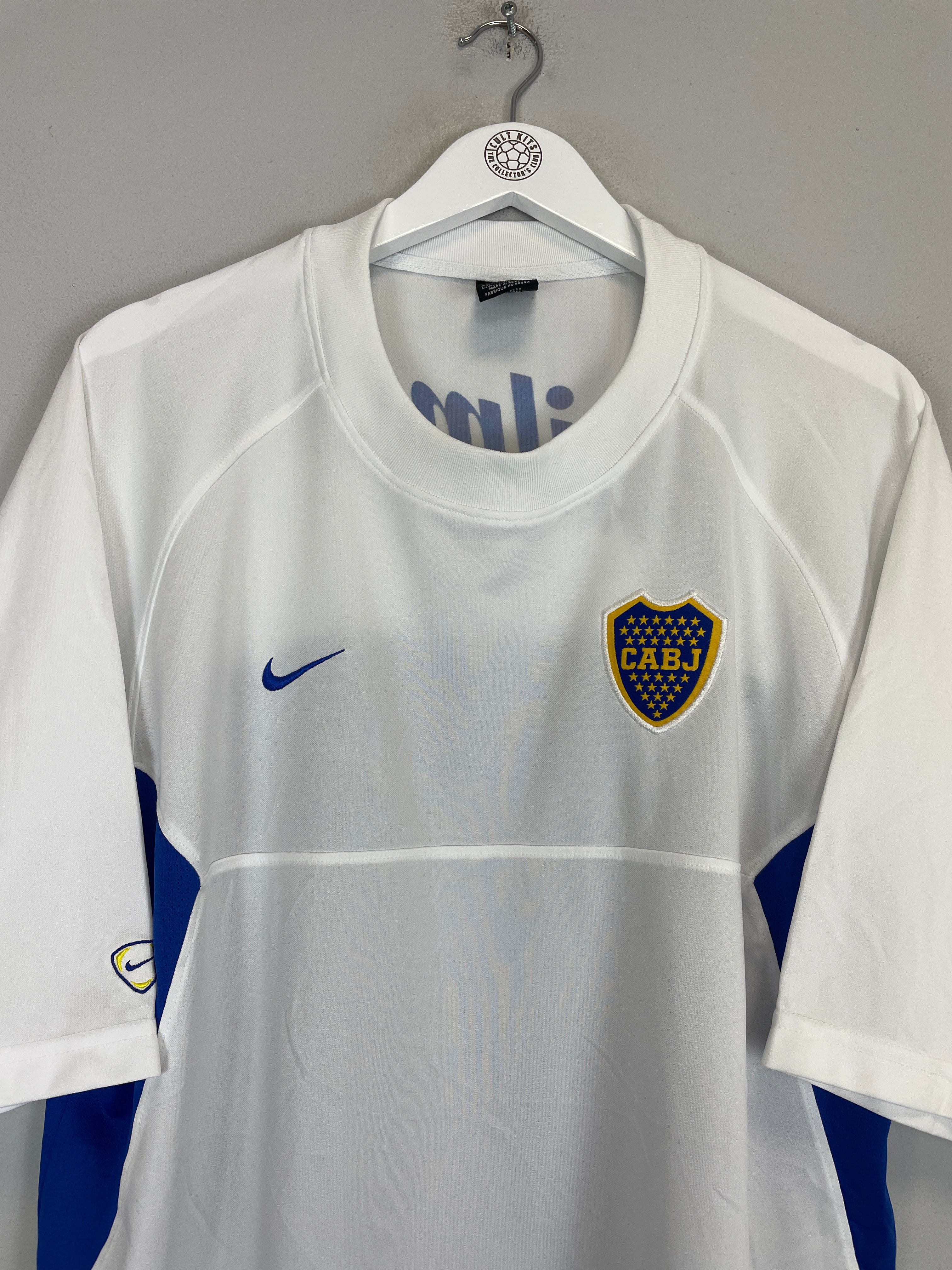 Shop 2002/04 BOCA JUNIORS TRAINING SHIRT (XL) NIKE, classic football shirts, vintage football shirts & retro soccer jerseys at Cult Kits