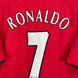 2002/04 MANCHESTER UNITED RONALDO #7 HOME SHIRT (L) NIKE