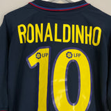 Shop 2002/03 BARCELONA RONALDINHO #10 AWAY SHIRT (XL) NIKE, classic football shirts, vintage football shirts & retro soccer jerseys at Cult Kits