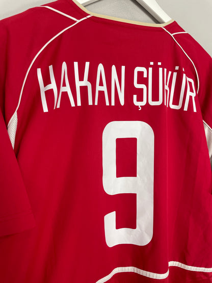 2002/04 TURKEY HAKAN SUKUR #9 HOME SHIRT (L) NIKE