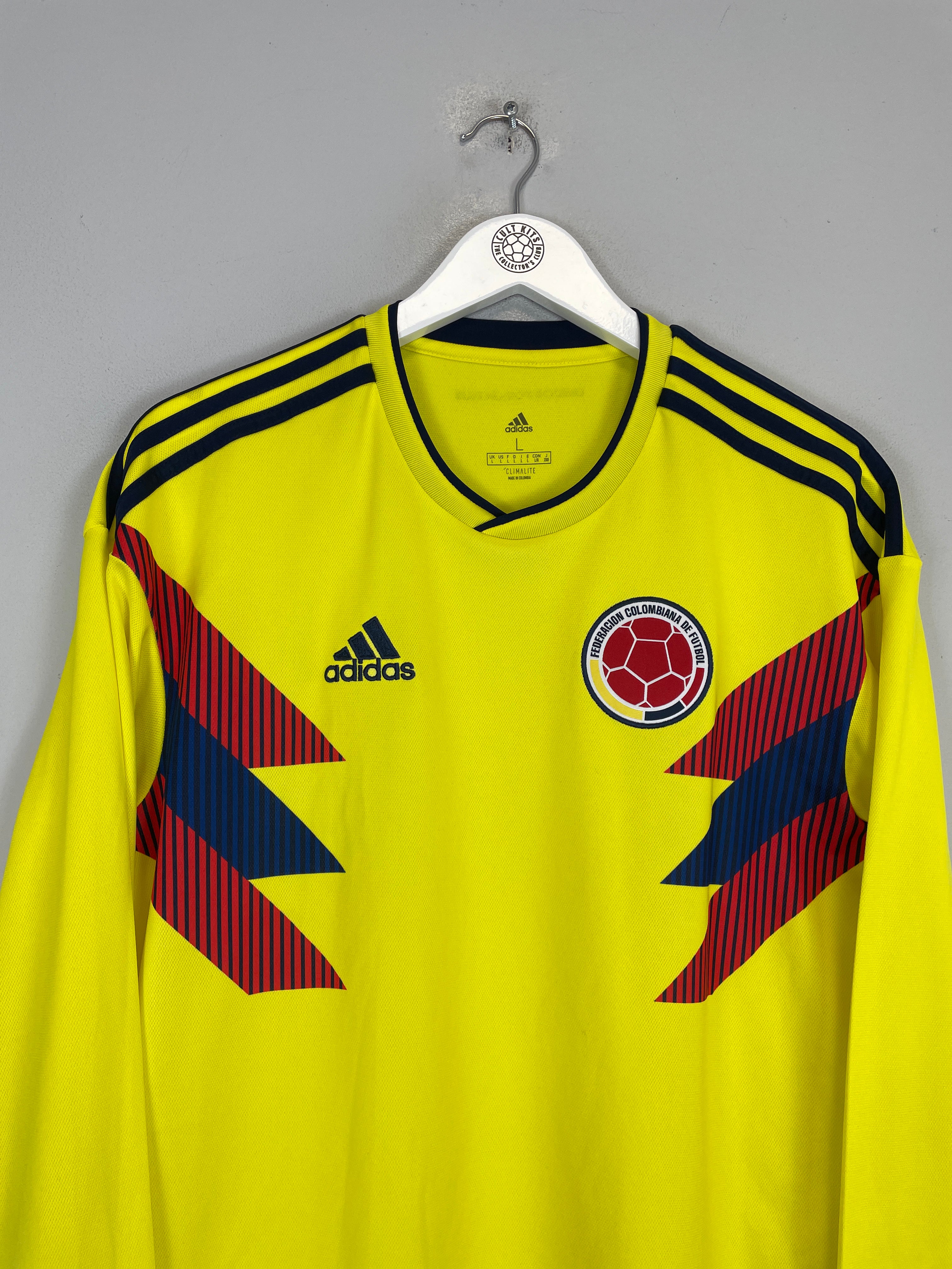Shop 2018/19 COLOMBIA L/S HOME SHIRT (L) ADIDAS, classic football shirts, vintage football shirts & retro soccer jerseys at Cult Kits