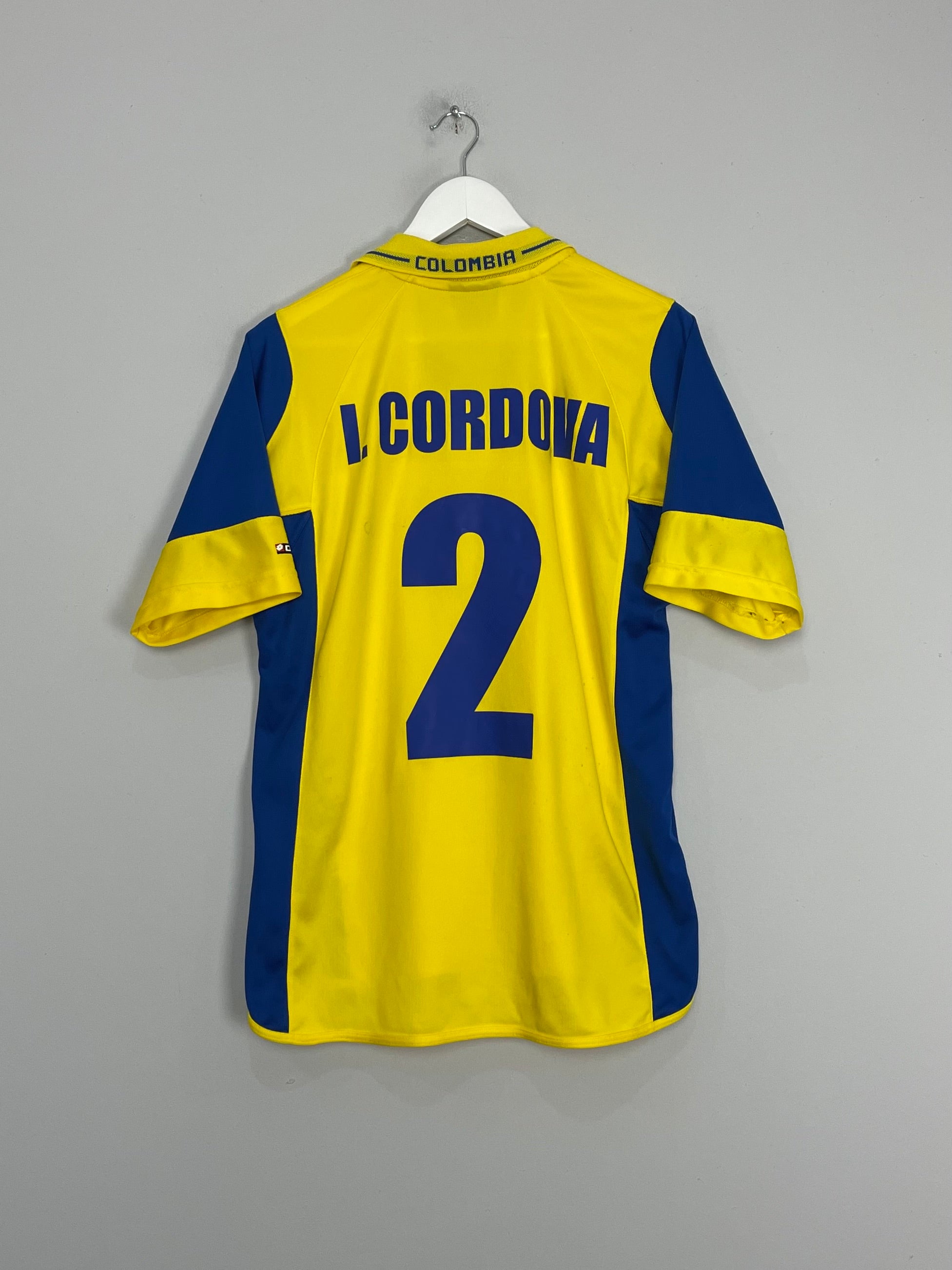 Shop 2003/04 COLOMBIA I.CORDOVA #2 HOME SHIRT (L) LOTTO, classic football shirts, vintage football shirts & retro soccer jerseys at Cult Kits