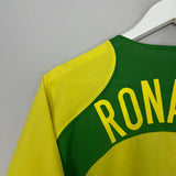 2004/06 BRAZIL RONALDO #9 HOME SHIRT (L) NIKE
