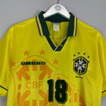 Shop 1994 BRAZIL RONALDINHO #18 HOME SHIRT (M) UMBRO, classic football shirts, vintage football shirts & retro soccer jerseys at Cult Kits