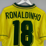 Shop 1994 BRAZIL RONALDINHO #18 HOME SHIRT (M) UMBRO, classic football shirts, vintage football shirts & retro soccer jerseys at Cult Kits