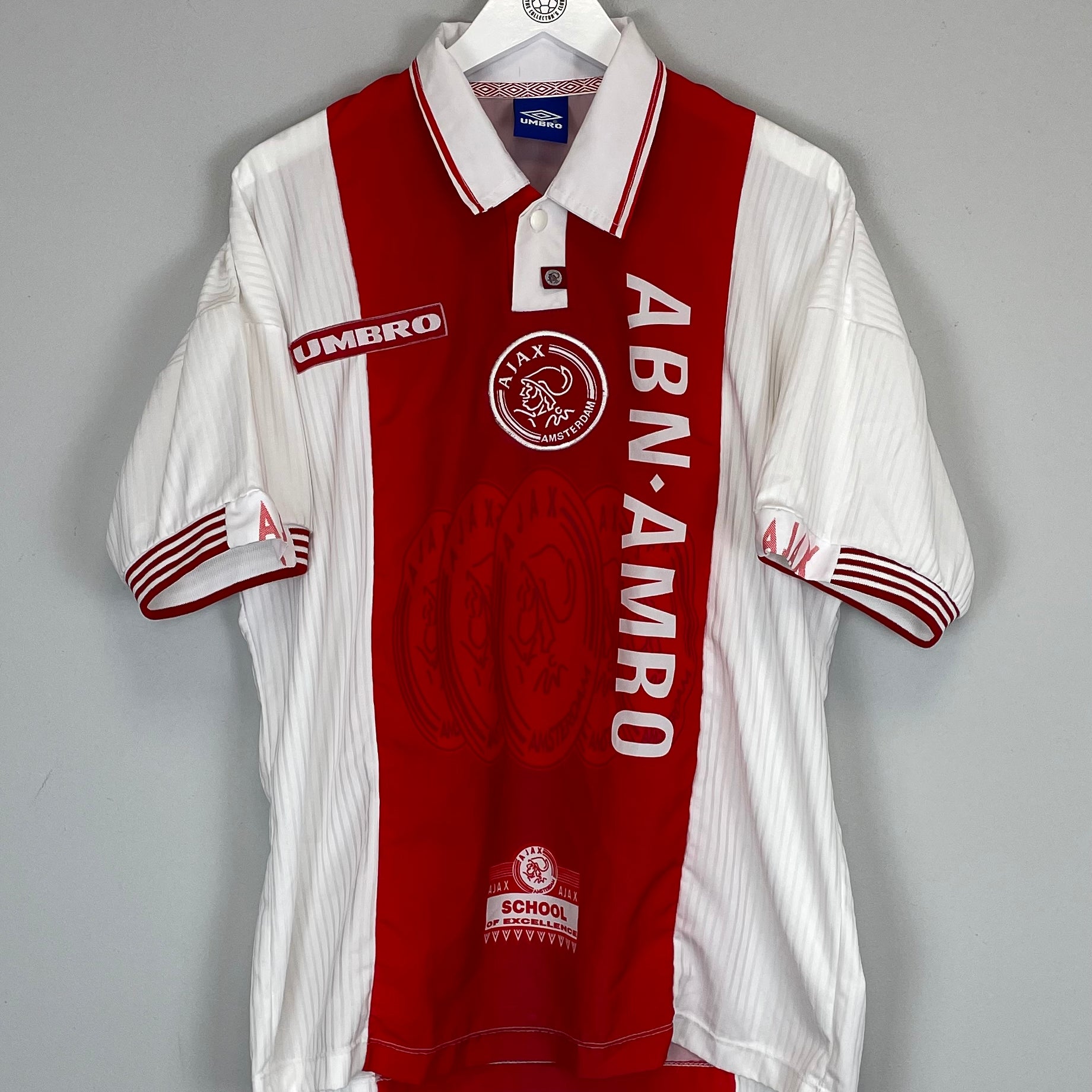 Shop 1997/98 AJAX HOME SHIRT (M) UMBRO, classic football shirts, vintage football shirts & retro soccer jerseys at Cult Kits