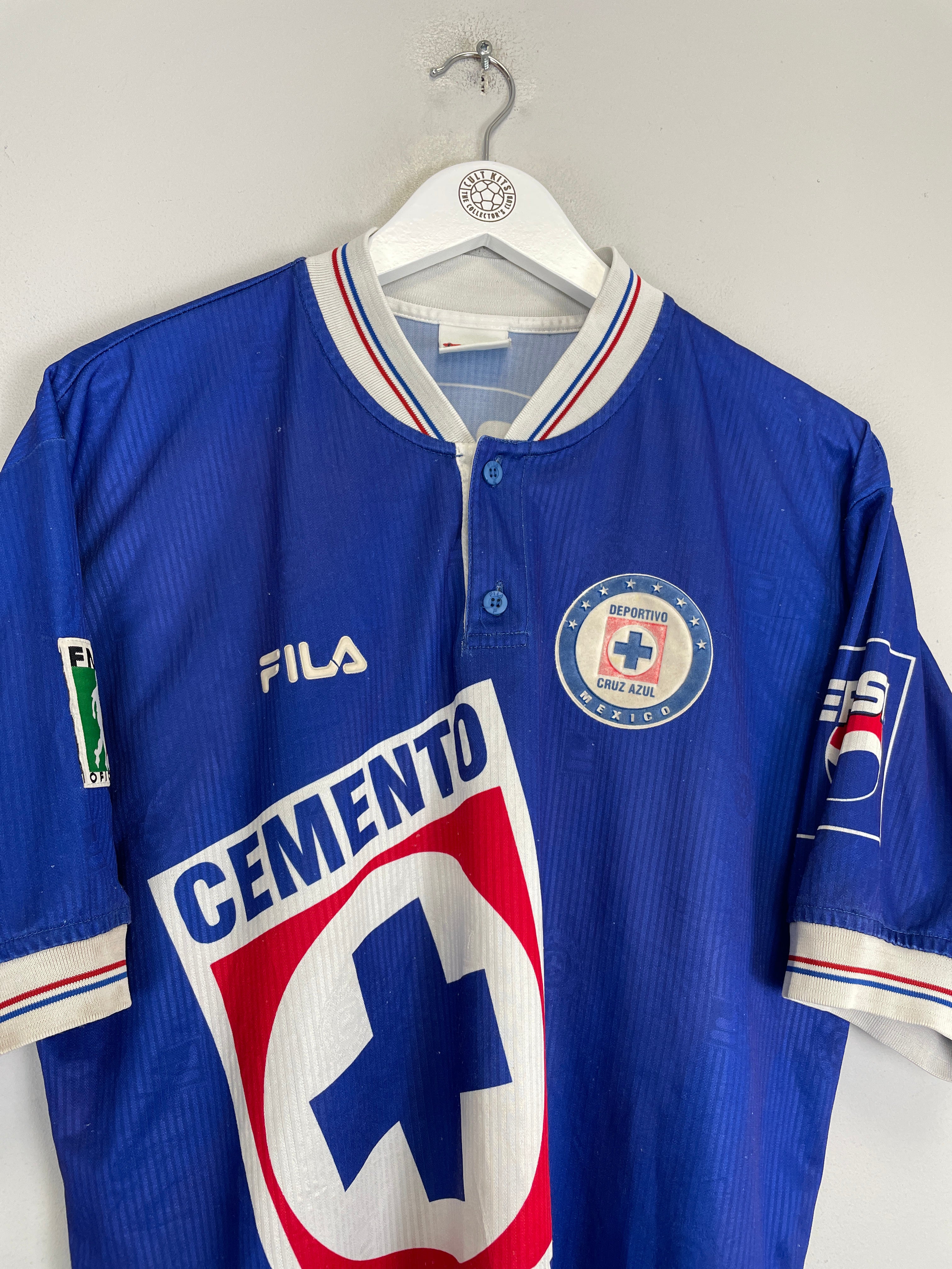 Shop 1998/99 CRUZ AZUL HOME SHIRT (L) FILA, classic football shirts, vintage football shirts & retro soccer jerseys at Cult Kits