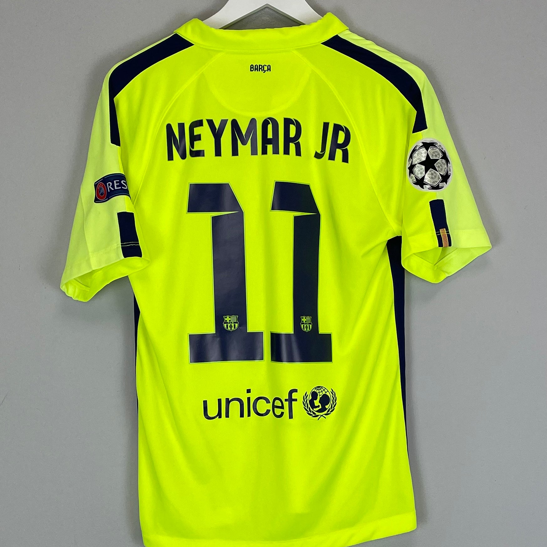 Shop 2014/15 BARCELONA NEYMAR JR #11 C/L THIRD SHIRT (S) NIKE, classic football shirts, vintage football shirts & retro soccer jerseys at Cult Kits