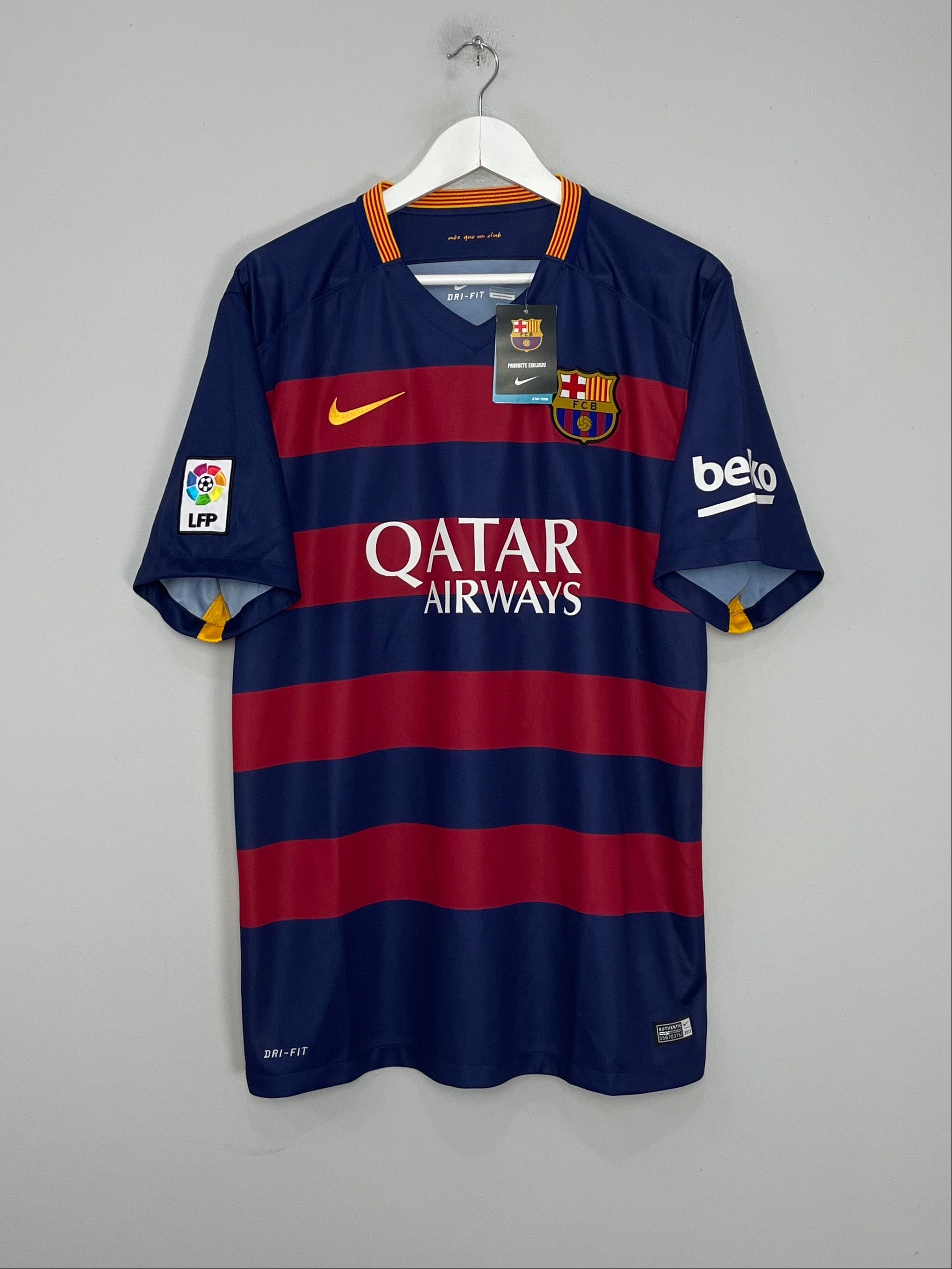 Shop 2015/16 BARCELONA MESSI #10 *BNWT* HOME SHIRT (XL) NIKE, classic football shirts, vintage football shirts & retro soccer jerseys at Cult Kits