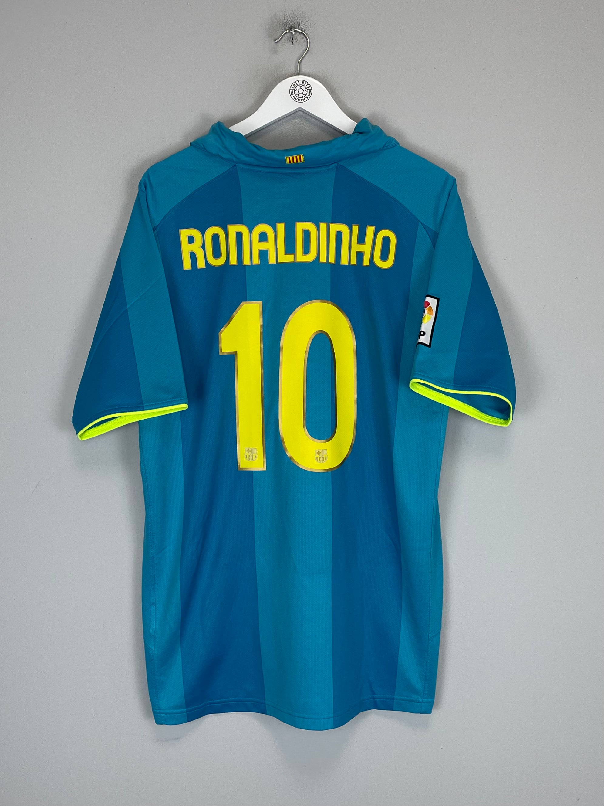 Shop 2007/09 BARCELONA RONALDINHO #10 AWAY SHIRT (XL) NIKE, classic football shirts, vintage football shirts & retro soccer jerseys at Cult Kits