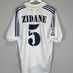 Shop 2001/02 REAL MADRID ZIDANE #5 HOME SHIRT (L) ADIDAS, classic football shirts, vintage football shirts & retro soccer jerseys at Cult Kits
