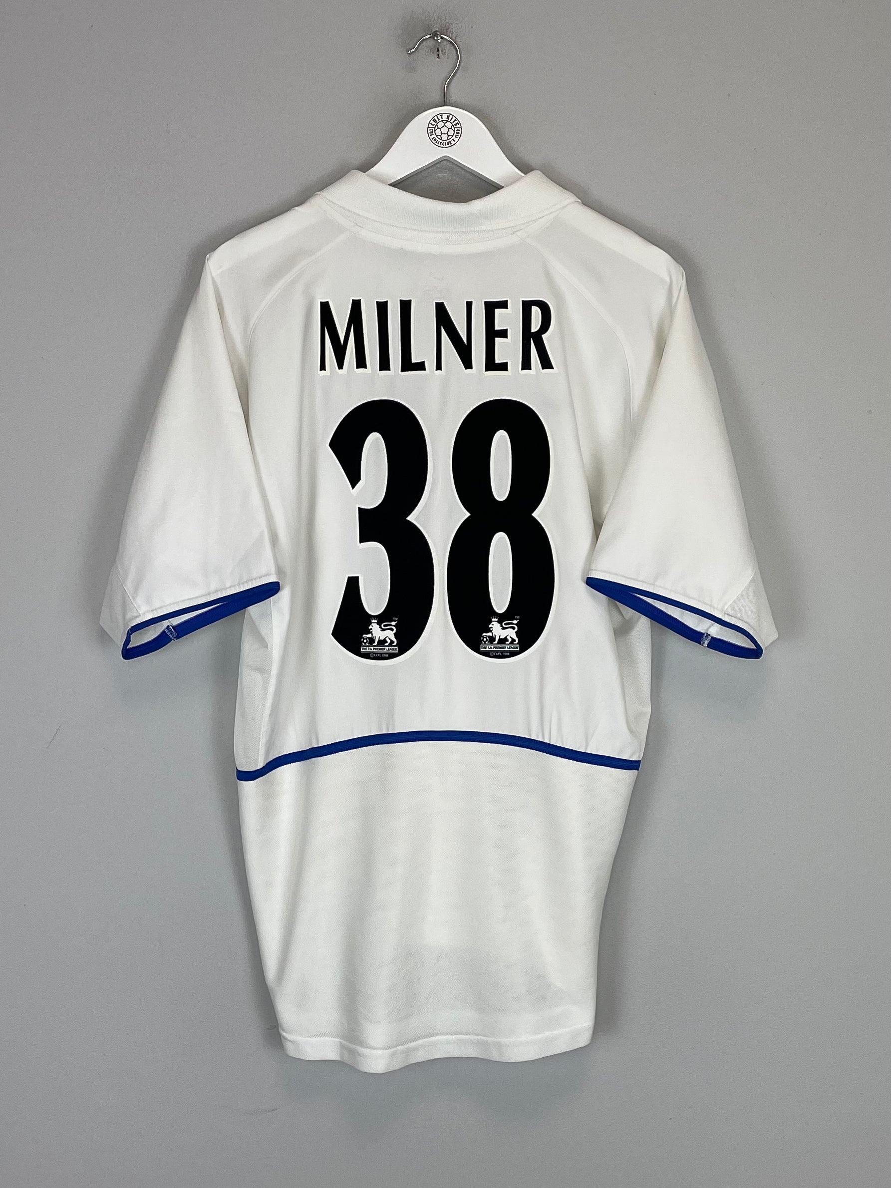Shop 2002/03 LEEDS UNITED MILNER #38 HOME SHIRT (L) NIKE, classic football shirts, vintage football shirts & retro soccer jerseys at Cult Kits