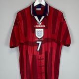 1997/99 ENGLAND BECKHAM #7 AWAY SHIRT (L) UMBRO