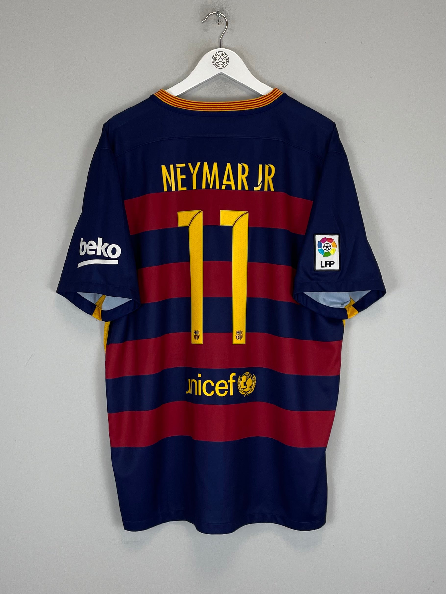 Shop 2015/16 BARCELONA NEYMAR JR #11 HOME SHIRT (XXL) NIKE, classic football shirts, vintage football shirts & retro soccer jerseys at Cult Kits