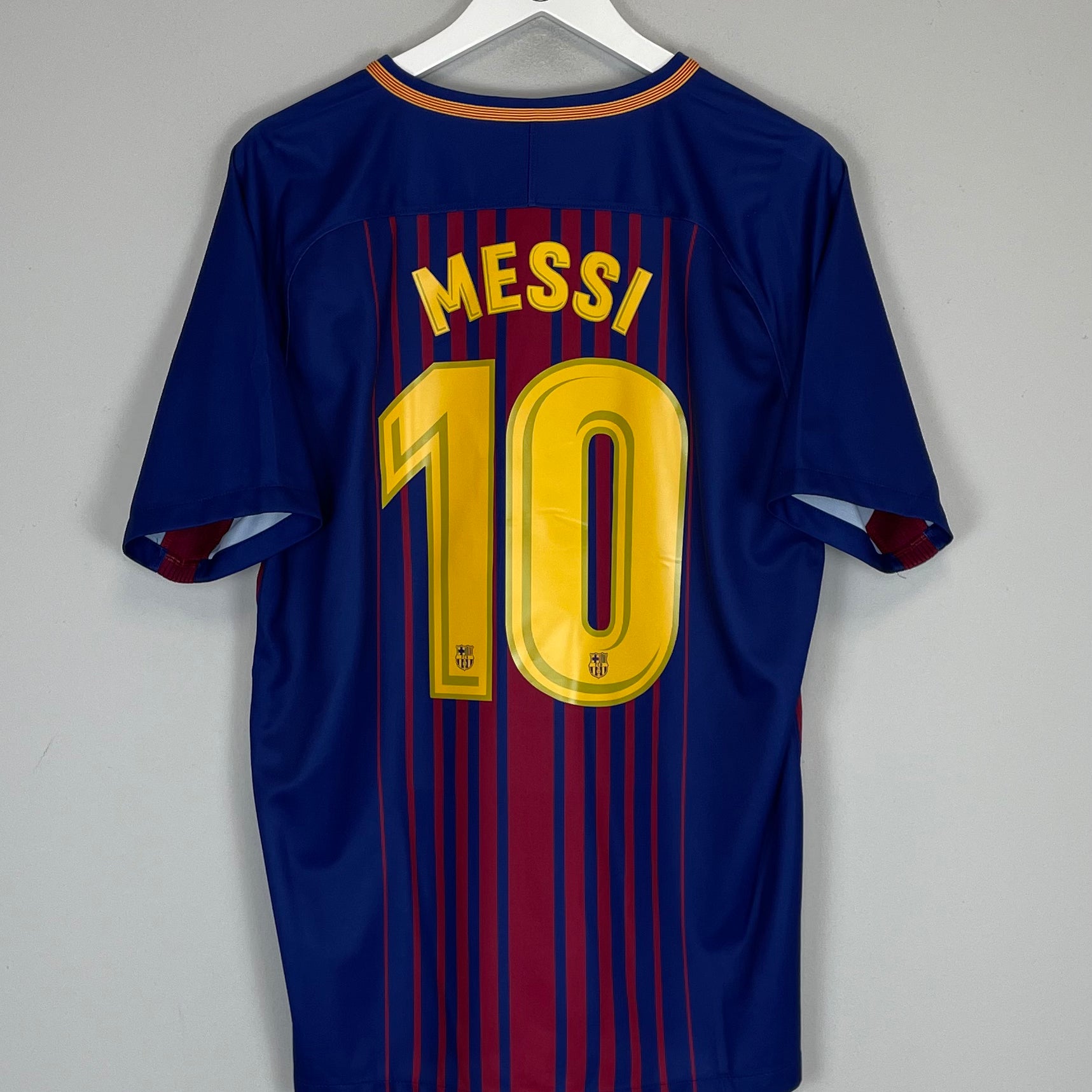 Shop 2017/18 BARCELONA MESSI #10 HOME SHIRT (L) NIKE, classic football shirts, vintage football shirts & retro soccer jerseys at Cult Kits