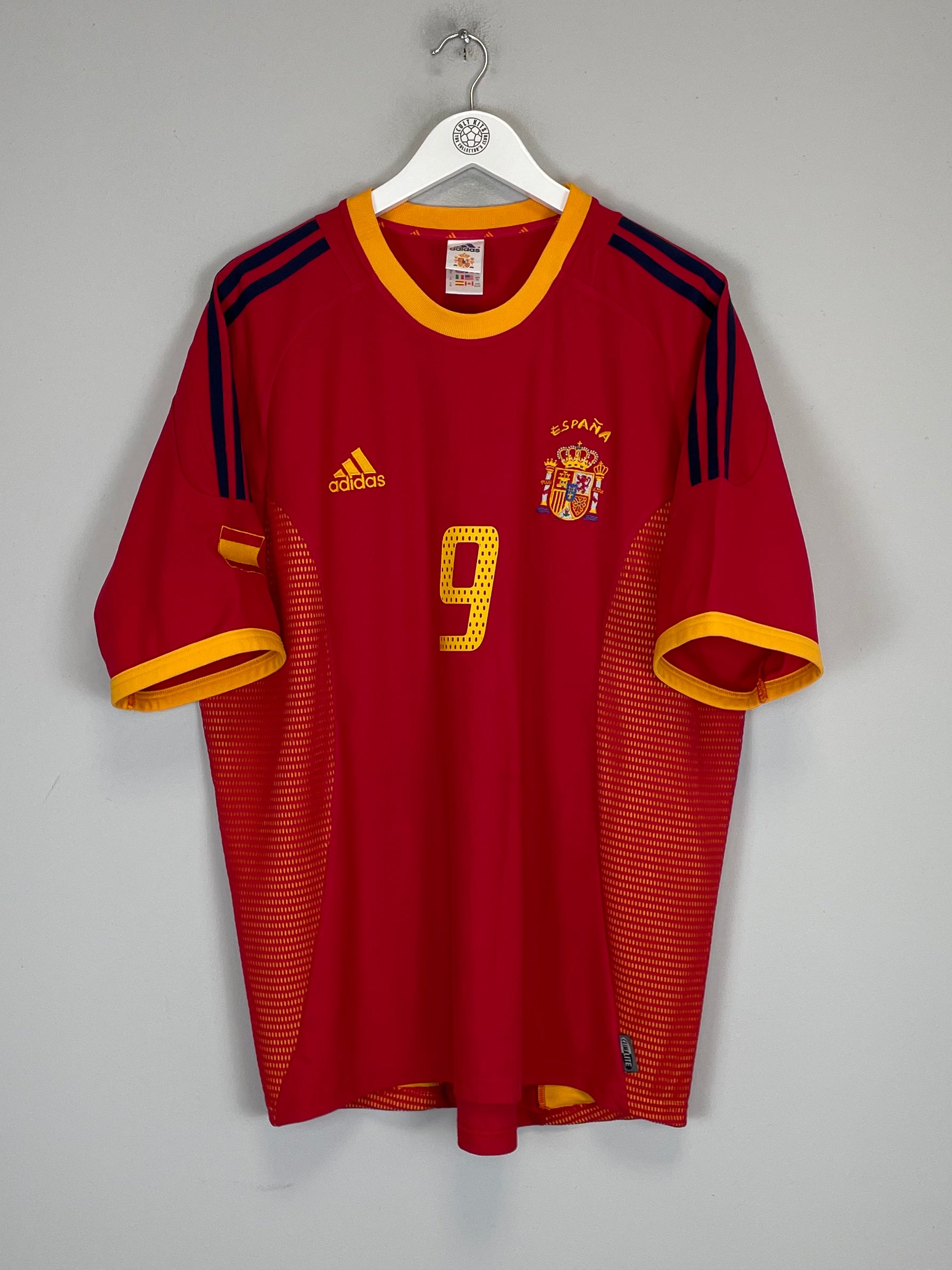 Shop 2002/04 SPAIN MORIENTES #9 HOME SHIRT (XL) ADIDAS, classic football shirts, vintage football shirts & retro soccer jerseys at Cult Kits