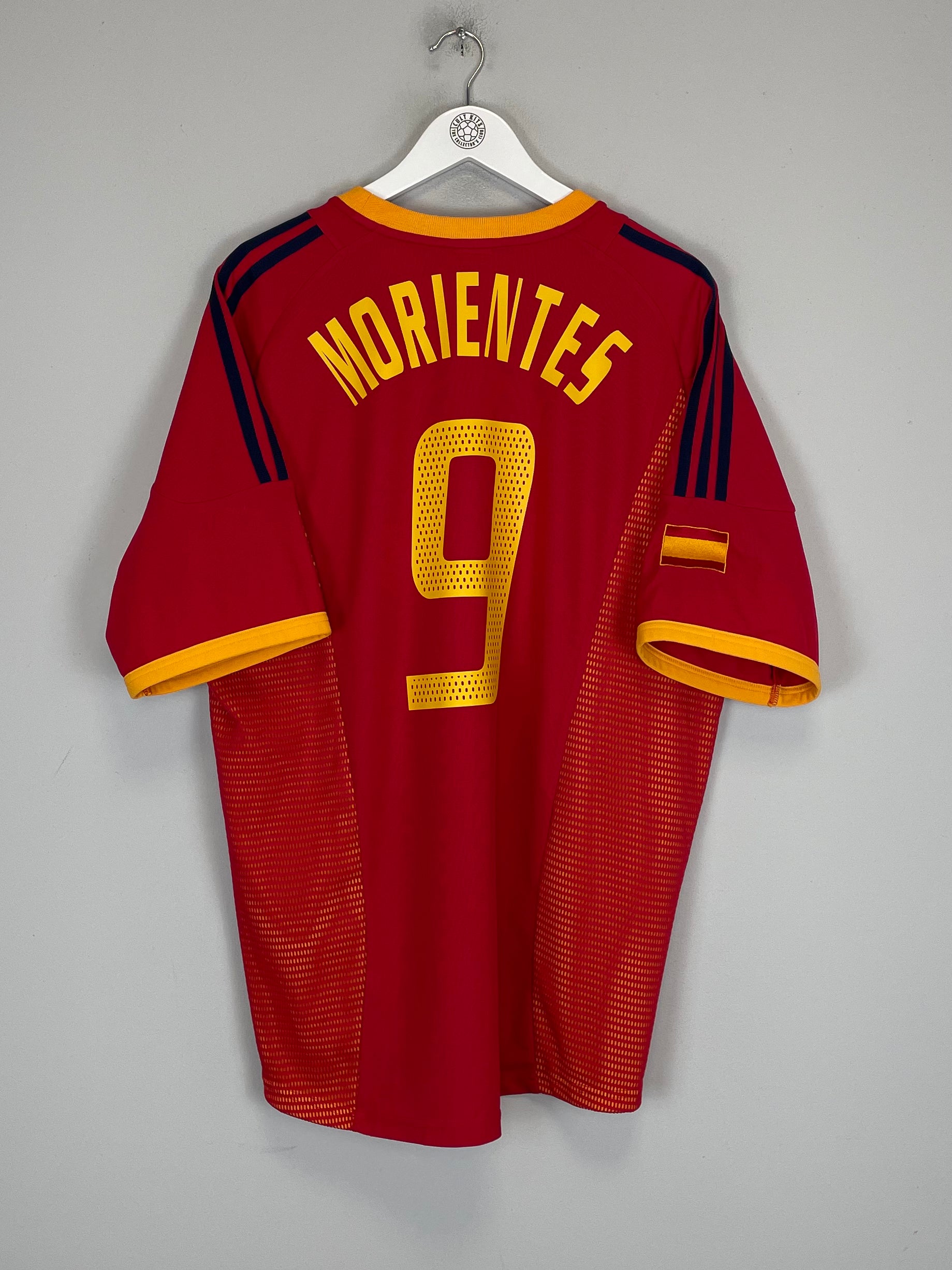 Shop 2002/04 SPAIN MORIENTES #9 HOME SHIRT (XL) ADIDAS, classic football shirts, vintage football shirts & retro soccer jerseys at Cult Kits