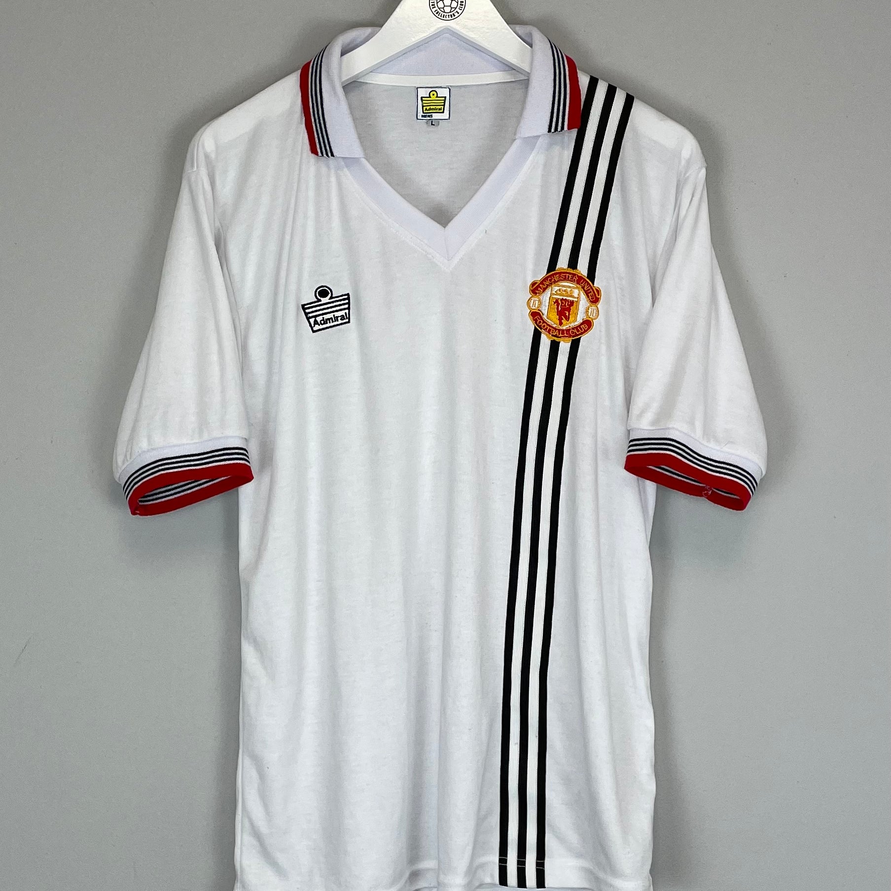 Shop 1977/78 MANCHESTER UNITED *RE-ISSUE* AWAY SHIRT (L) ADMIRAL, classic football shirts, vintage football shirts & retro soccer jerseys at Cult Kits