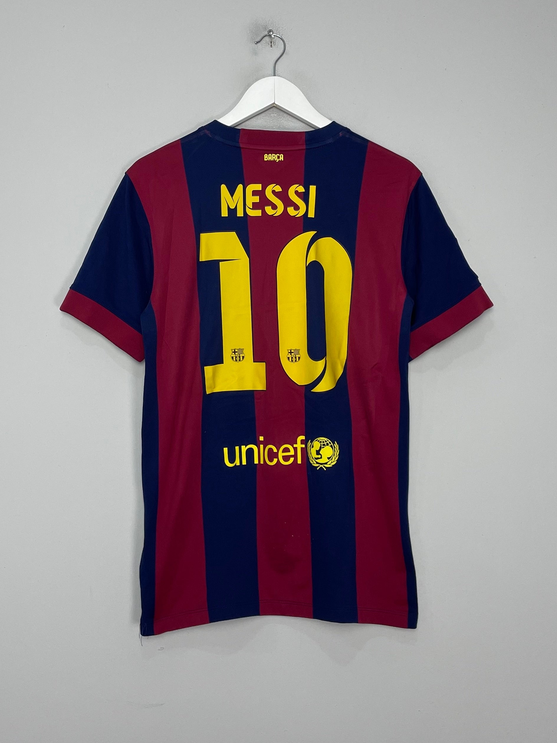Shop 2014/15 BARCELONA MESSI #10 HOME SHIRT (M) NIKE, classic football shirts, vintage football shirts & retro soccer jerseys at Cult Kits