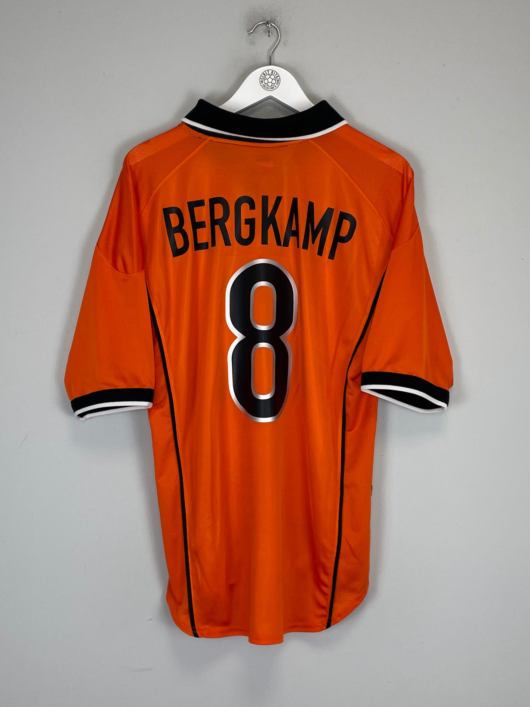 Shop 1998/00 NETHERLANDS BERGKAMP #8 HOME SHIRT (L) NIKE, classic football shirts, vintage football shirts & retro soccer jerseys at Cult Kits