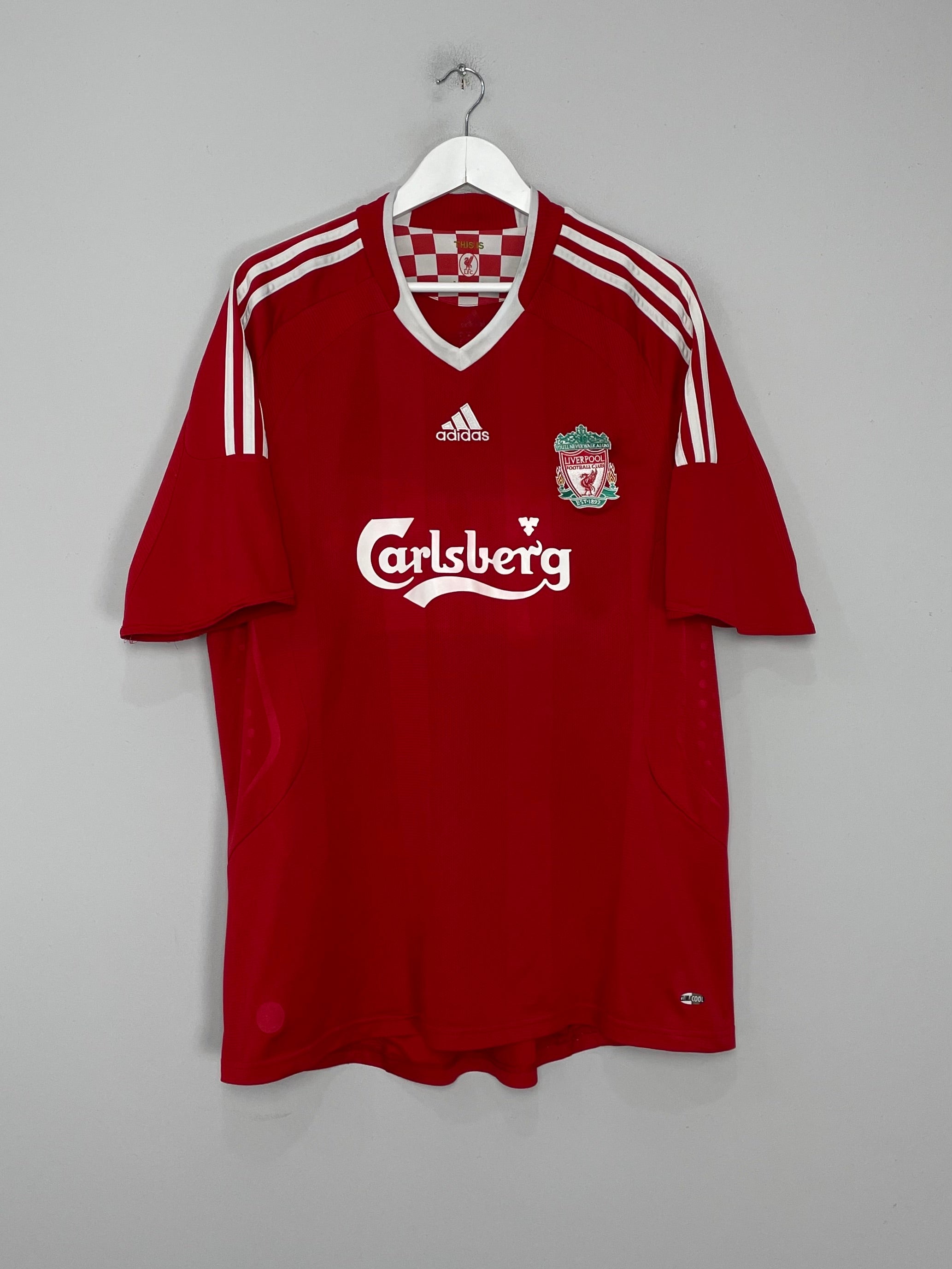 Shop 2008/10 LIVERPOOL GERRARD #8 HOME SHIRTS (XL) ADIDAS, classic football shirts, vintage football shirts & retro soccer jerseys at Cult Kits