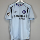 Shop 2005/06 CHELSEA DROGBA #15 C/L AWAY SHIRT (M) UMBRO, classic football shirts, vintage football shirts & retro soccer jerseys at Cult Kits