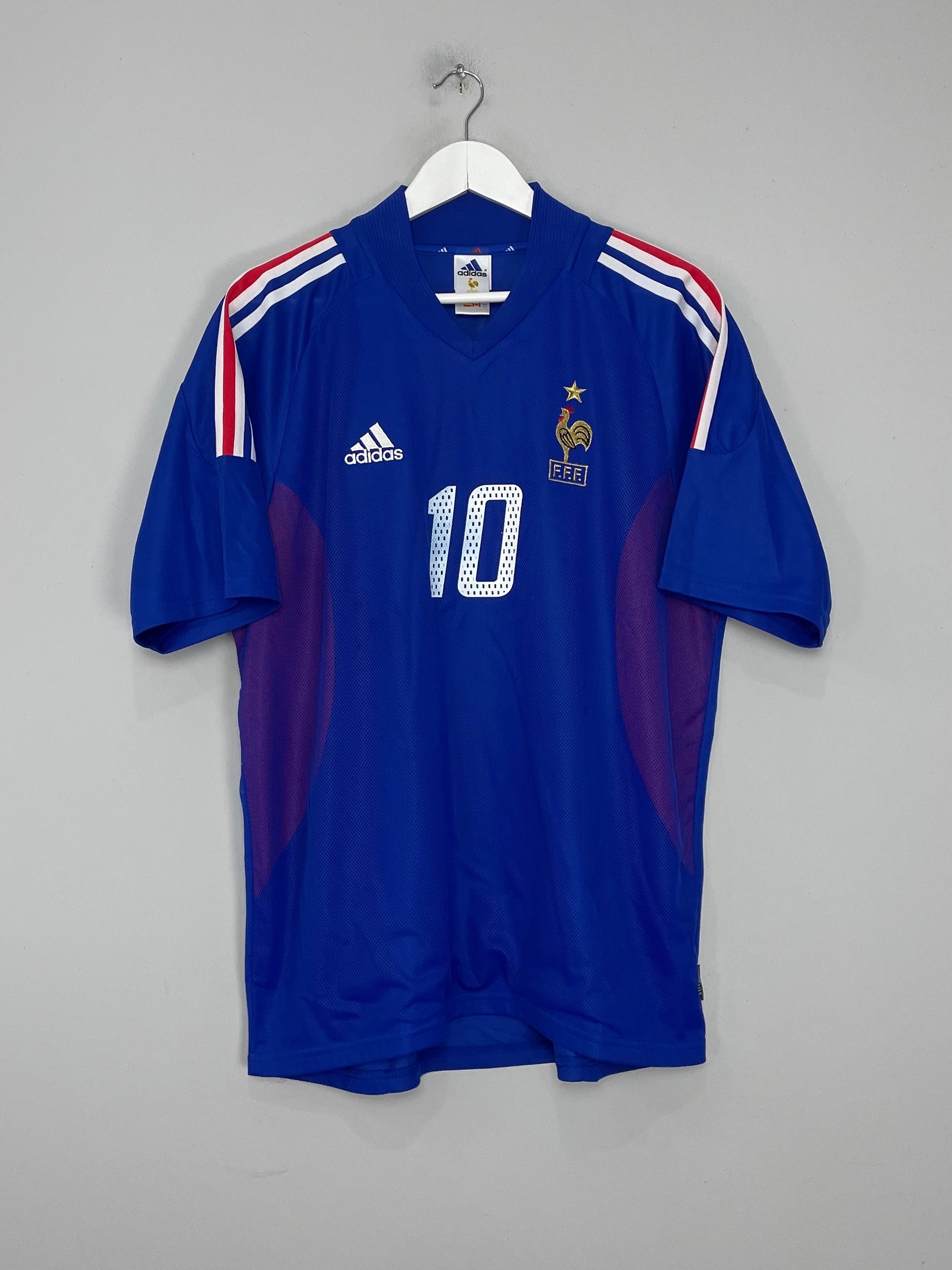 Shop 2002/04 FRANCE ZIDANE #10 HOME SHIRT (L) ADIDAS, classic football shirts, vintage football shirts & retro soccer jerseys at Cult Kits