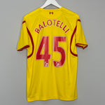 2014/15 LIVERPOOL BALOTELLI #45 AWAY SHIRT (M) WARRIOR