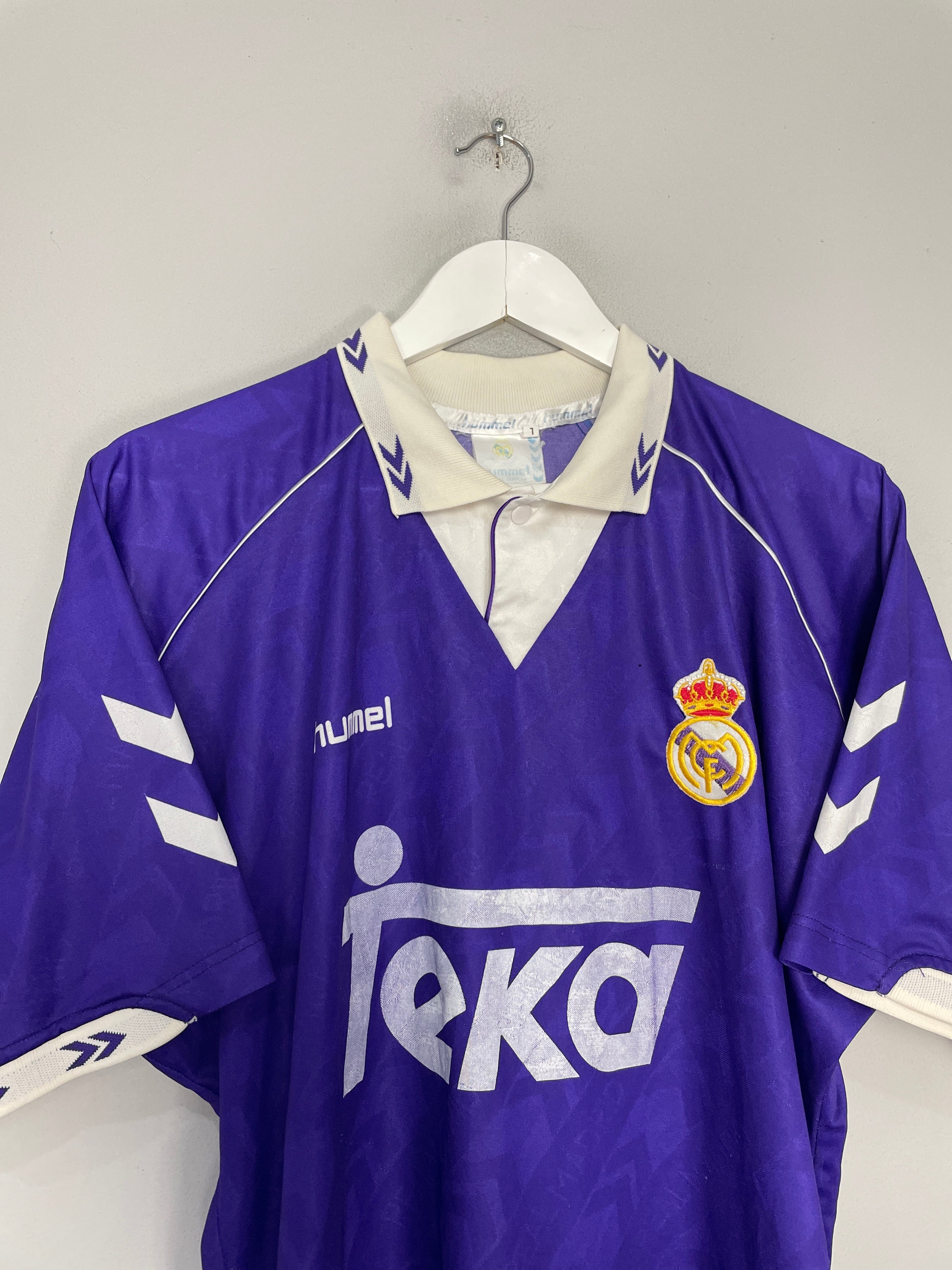 Shop 1993/94 REAL MADRID AWAY SHIRT (L) HUMMEL, classic football shirts, vintage football shirts & retro soccer jerseys at Cult Kits