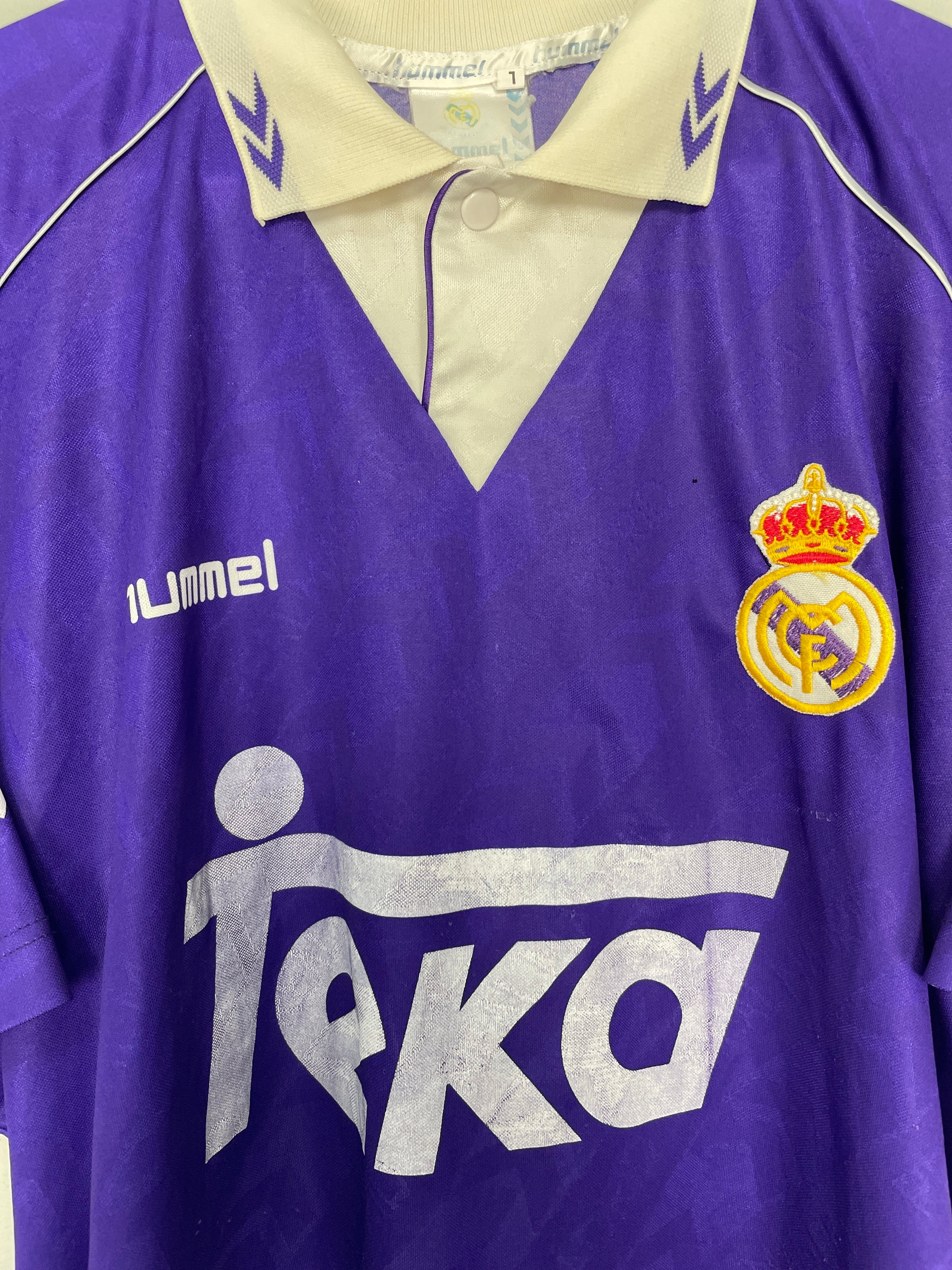 Shop 1993/94 REAL MADRID AWAY SHIRT (L) HUMMEL, classic football shirts, vintage football shirts & retro soccer jerseys at Cult Kits