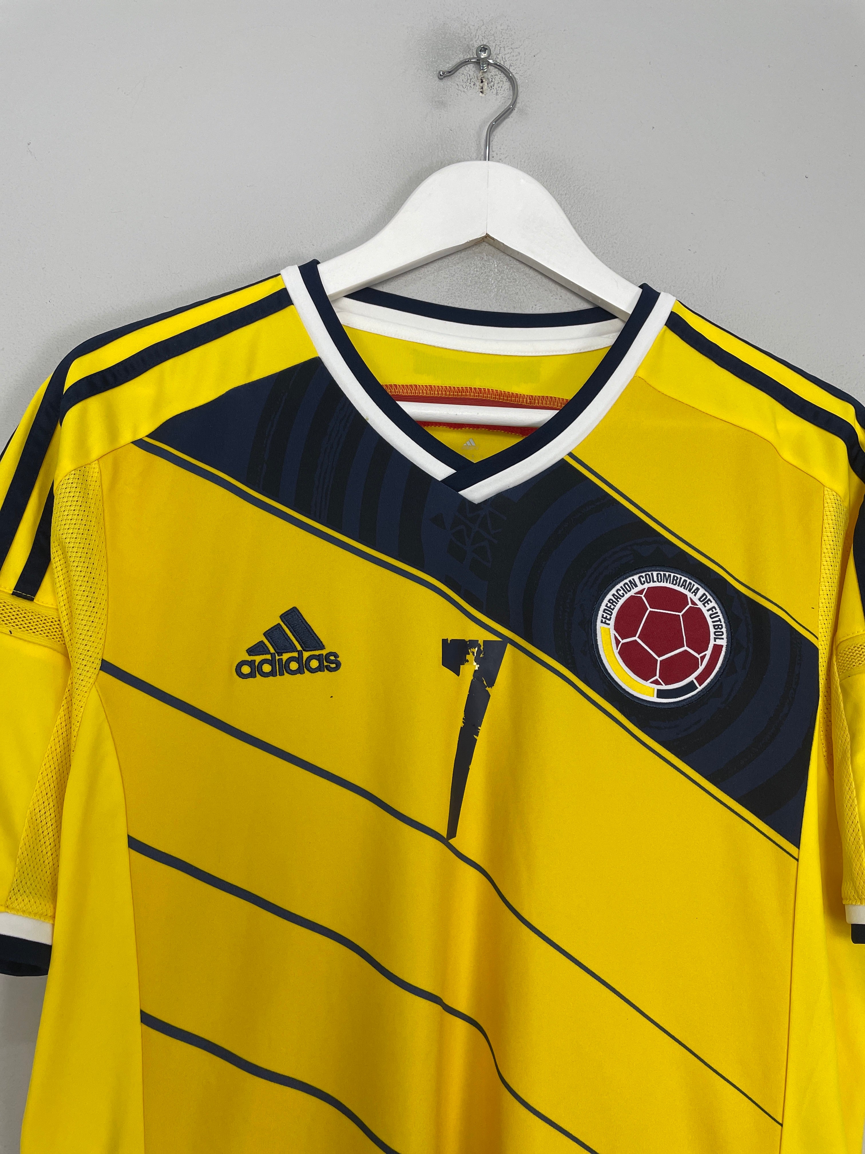 Shop 2014/15 COLOMBIA WAKA WAKA #7 HOME SHIRT (M) ADIDAS, classic football shirts, vintage football shirts & retro soccer jerseys at Cult Kits