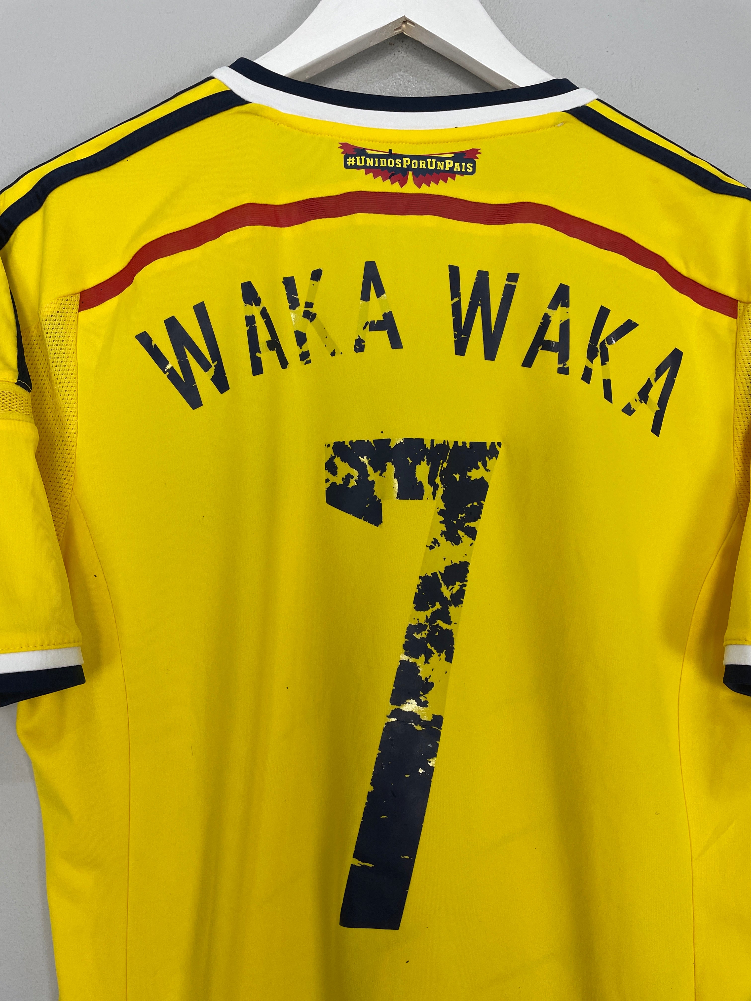 Shop 2014/15 COLOMBIA WAKA WAKA #7 HOME SHIRT (M) ADIDAS, classic football shirts, vintage football shirts & retro soccer jerseys at Cult Kits