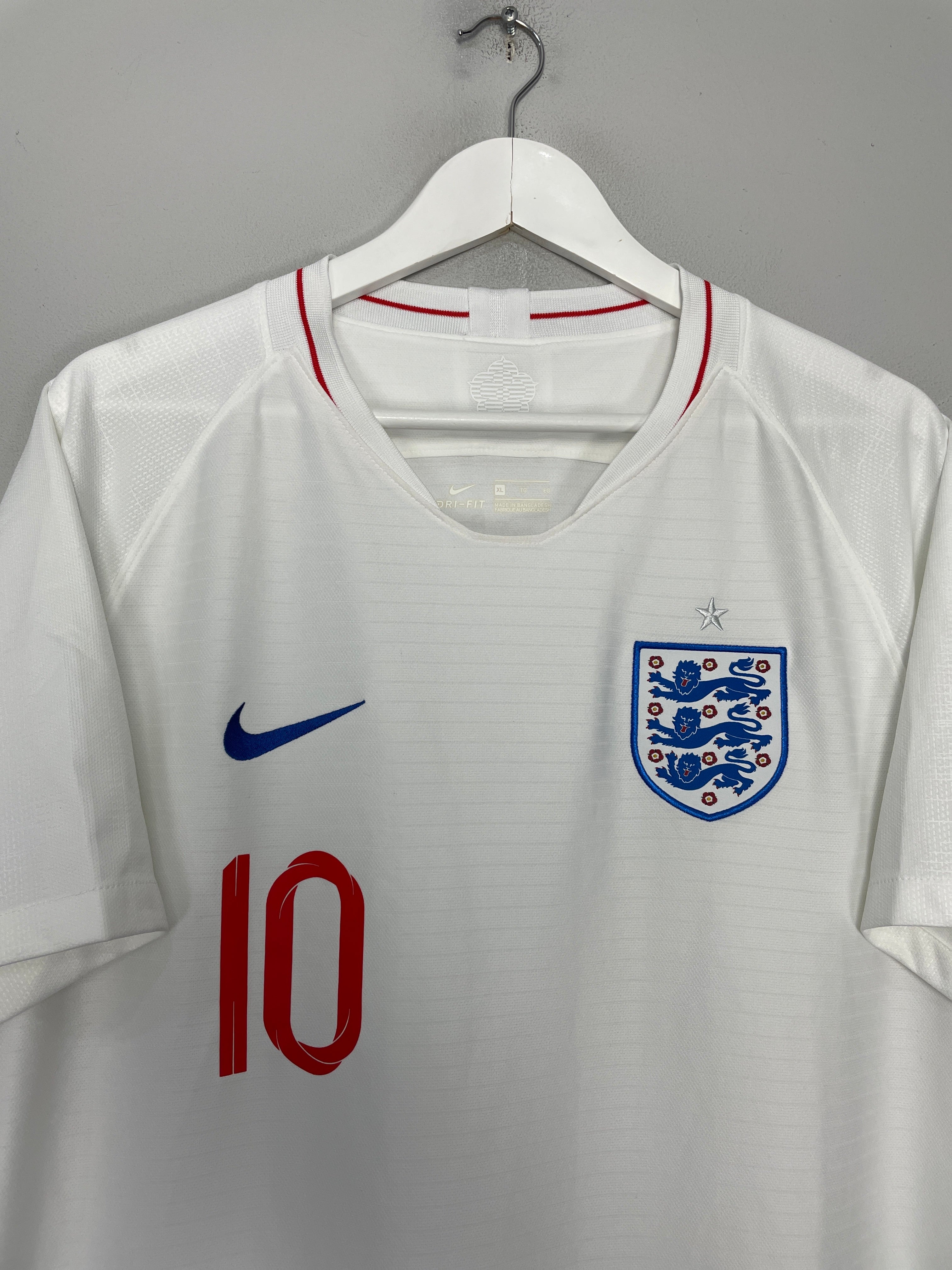 Shop 2018/19 ENGLAND STERLING #10 HOME SHIRT (XL) NIKE, classic football shirts, vintage football shirts & retro soccer jerseys at Cult Kits