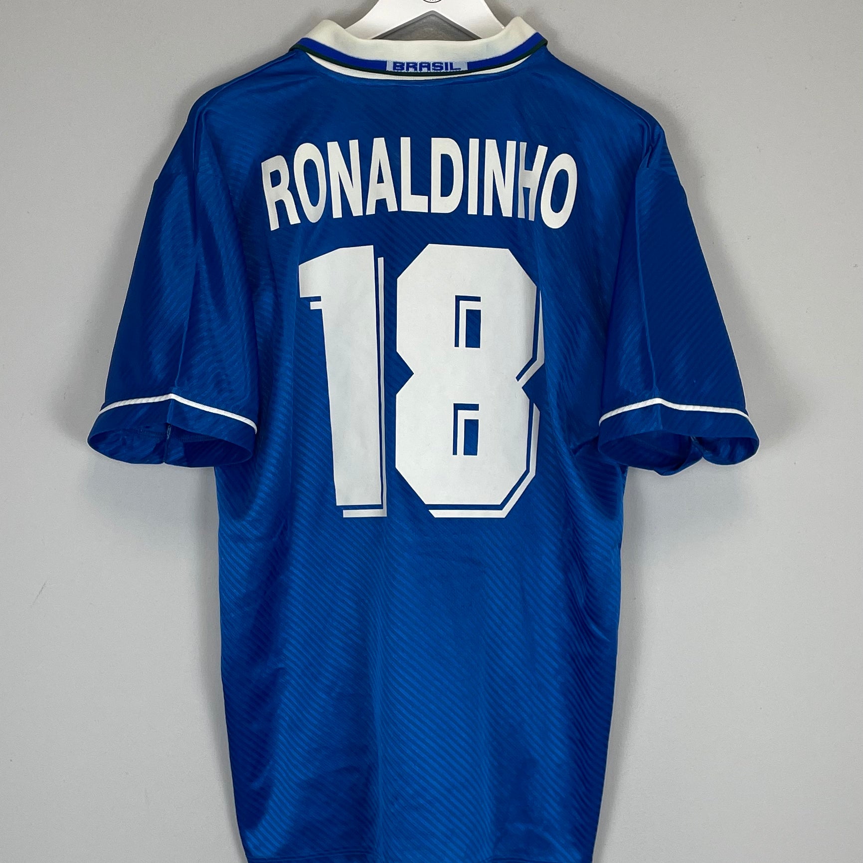 Shop 1994 BRAZIL RONALDINHO #18 AWAY SHIRT (L) UMBRO, classic football shirts, vintage football shirts & retro soccer jerseys at Cult Kits