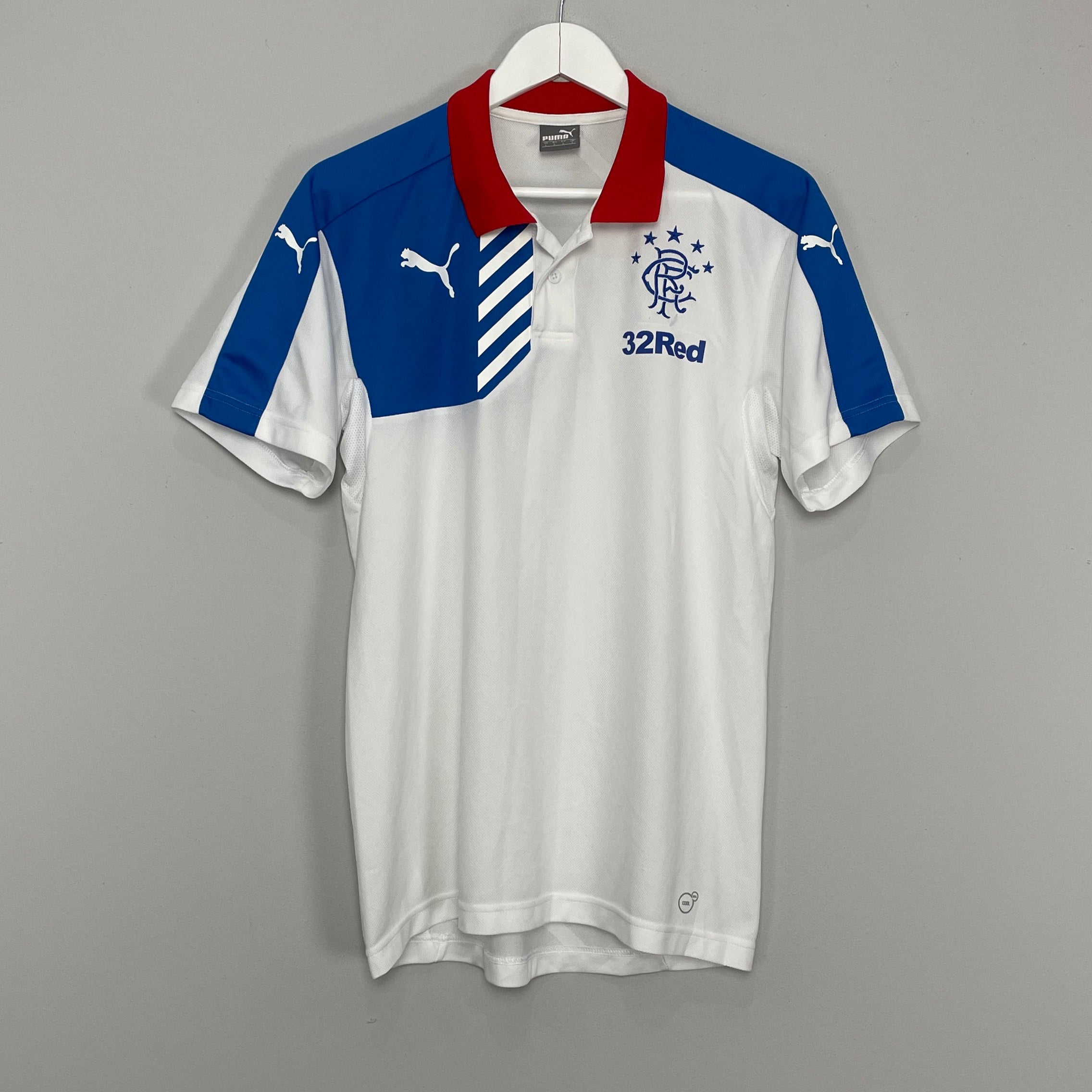 Shop 2014/15 RANGERS POLO SHIRT (L) PUMA, classic football shirts, vintage football shirts & retro soccer jerseys at Cult Kits