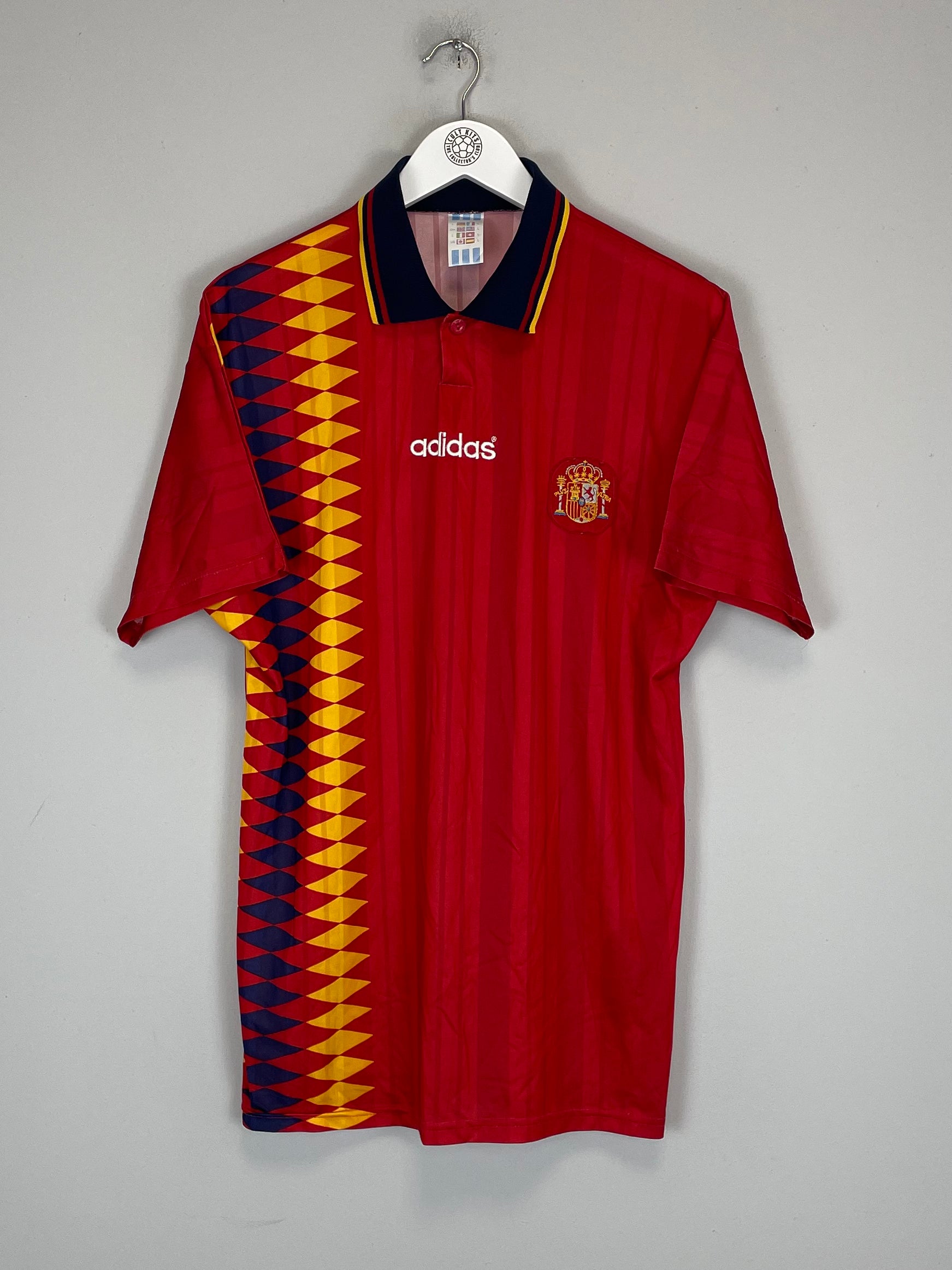 Shop 1994/96 SPAIN HOME SHIRT (L) ADIDAS, classic football shirts, vintage football shirts & retro soccer jerseys at Cult Kits