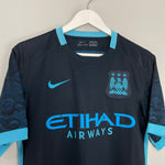 Shop 2015/16 MANCHESTER CITY AWAY SHIRT (M) NIKE, classic football shirts, vintage football shirts & retro soccer jerseys at Cult Kits