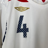 2007/09 ENGLAND GERRARD #4 L/S HOME SHIRT (M) UMBRO