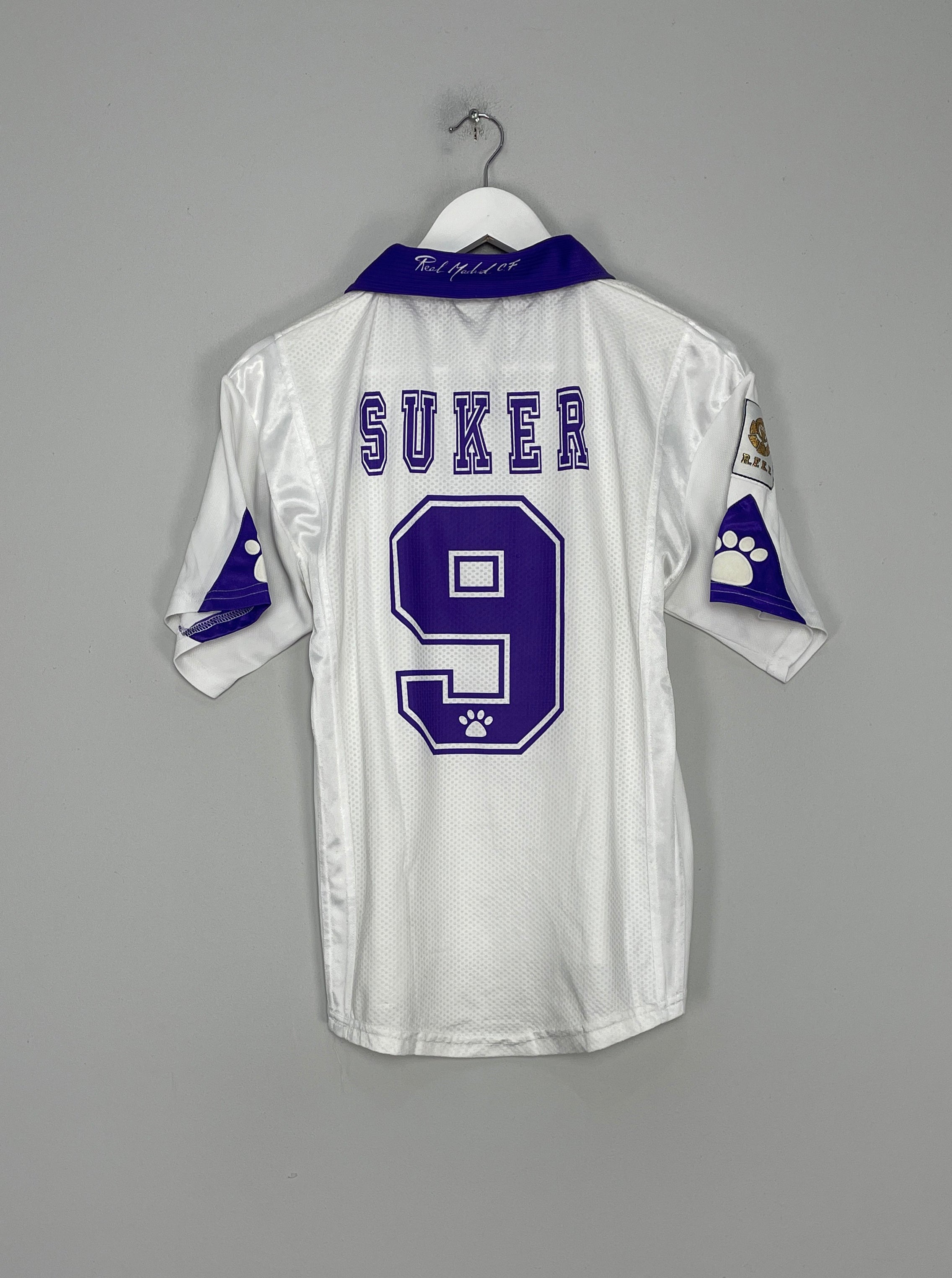 Shop 1997/98 REAL MADRID SUKER #9 HOME SHIRT (XS) KELME, classic football shirts, vintage football shirts & retro soccer jerseys at Cult Kits